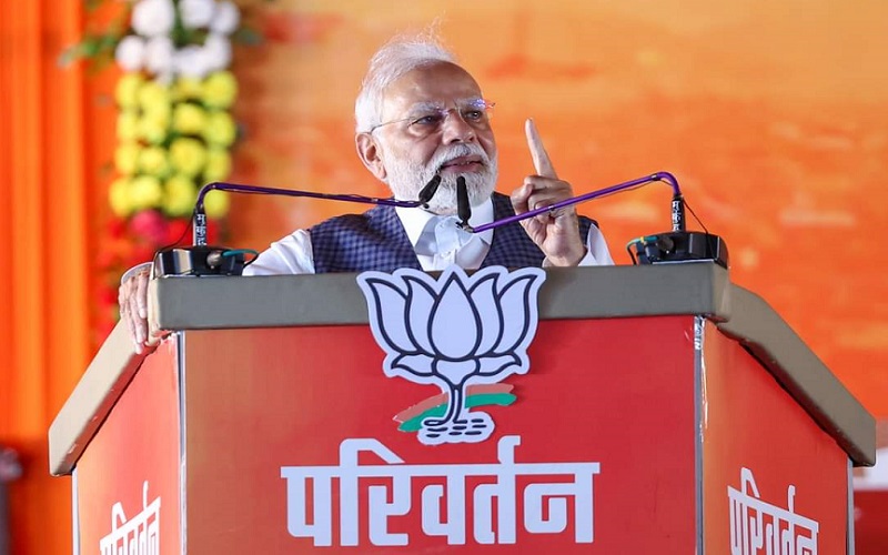 PM Modi In Durg: नरेंद्र मोदी ने दुर्ग की रैली में किया बड़ा ऐलान, 80 करोड़ गरीबो को पांच वर्ष में देंगे फ्री राशन 